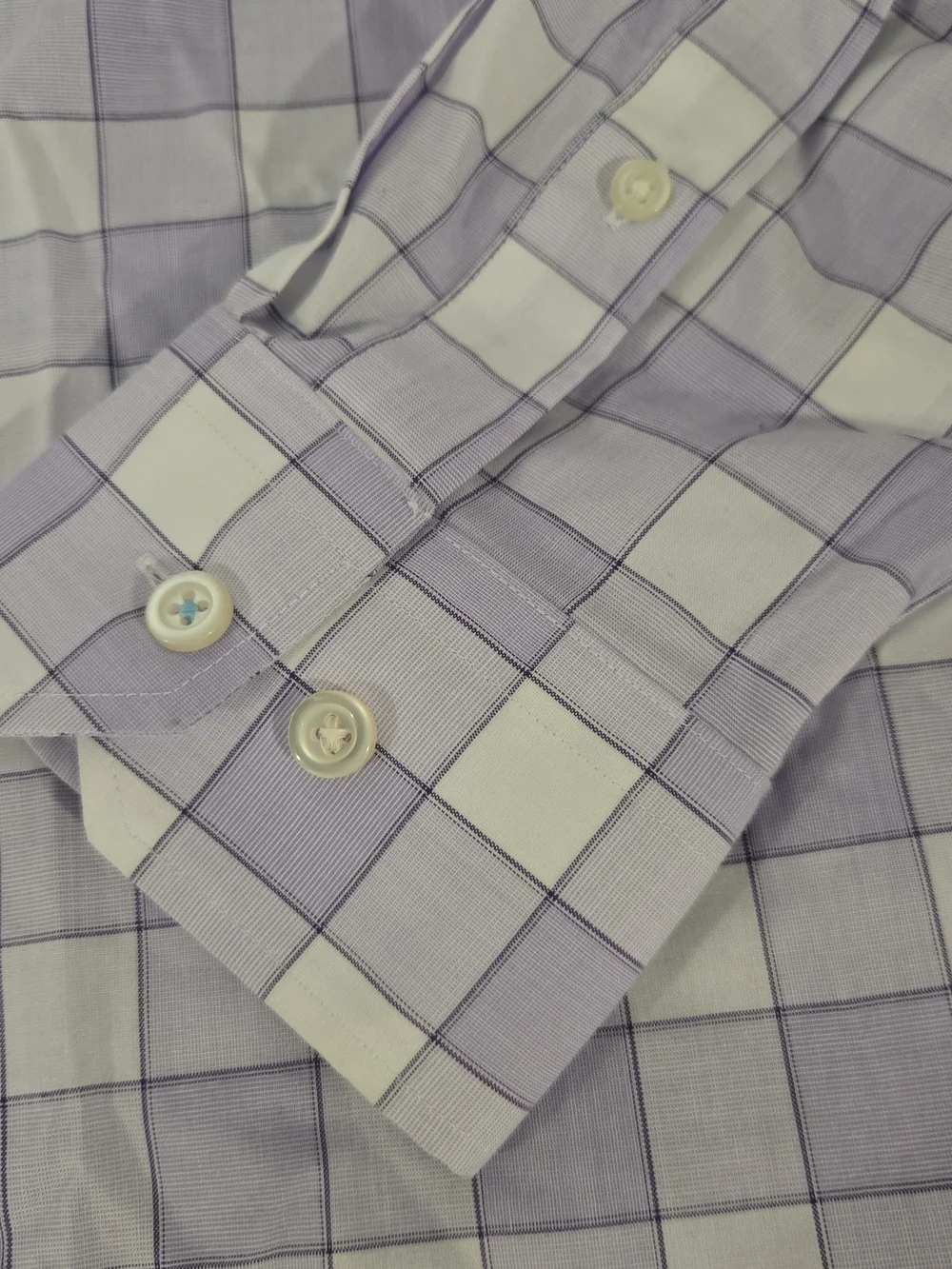 Mens Banana Republic Grant Fit Button Up Shirt Size M Medium Purple Plaid Top